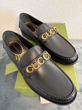 Brand New Men’s Gucci Cara Logo Snaffle Black Loafers Sz 13 (US 13.5)
